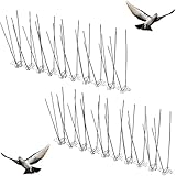 Stainless Steel Bird Spikes Anti Pigeons Deterrent Kit Bird Spikes Anti Climb Security Wall Fence Away from Roof Windowsill Deterrent for Birds Crows and Woodpeckers Easy Setup and Remove (2 Pieces)