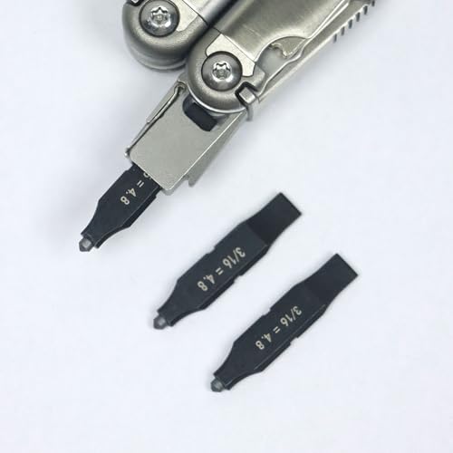 Cosmedge 3Pack Glass Breaker Bit Set for Leatherman, Replacement Double-Ended Flat Screwdriver Bits,Tungsten Carbide Glass Breaking Tip + 3/16 Flat Head for Leatherman Multitool Accessories (S2 Steel)