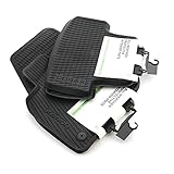 mit erhöhtem Rand, wasserdicht, sehr robust und langlebig, abwaschbar, Befestigungssystem: Druckknopf, Material: Qualitätsgummi, Farbe: schwarz, Design: mit KAROQ Schriftzug auf den vorderen und hinteren Fußmatten