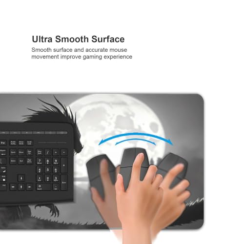 Tapis de souris de jeu grand format avec base caoutchouc pour clavier PC - 4