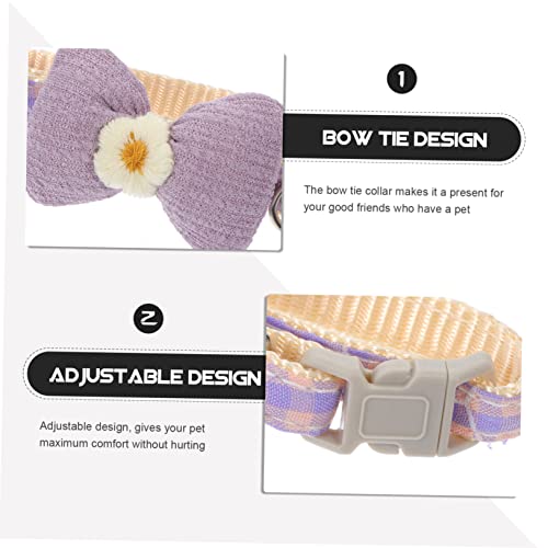 Collier pour chat respirant en polyester avec boucle décorative et sangle ajustable - 2pcs - 6