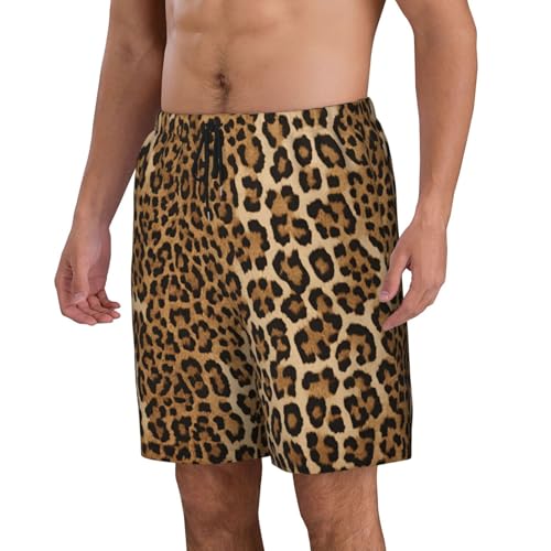 Leopard Print Print Men's Beach Pants Lightweight Quick-Dry Swim Pants with Mesh Lining for Men2