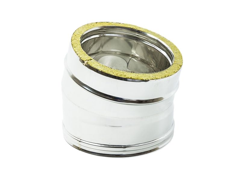 Gomito Curva Doppia Parete in Acciaio Inox per Canne Fumarie caminetti 15° (130-180)