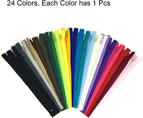 Image of Zipper, DOITEM 24 pcs 32 inch Zippers for Sewing 80cm /32 Inch Multicolor Nylon Coil Zippers for Sewing and Crafts 24 Colors