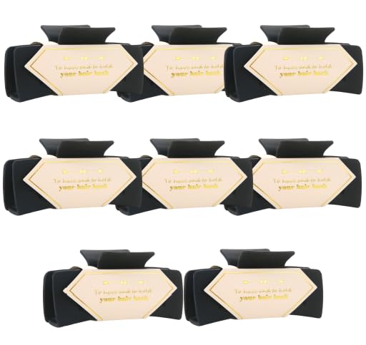 Bridesmaid Proposal Gifts 4.1inch Square Hair Claw bachelorette party accessories Clips for Wedding Party Favors (Black)