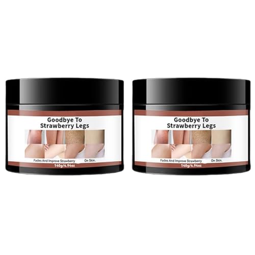 140 g Tratamiento para piernas con aspecto de fresa, crema para la queratosis pilaris corporal, eliminador de piel de fresa, loción exfoliante para piel áspera y con protuberancias (2PCS)