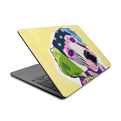 Peau autocollante chien Yellow Lab par Michel Keck au café avec votre MacBook Air 13.6
