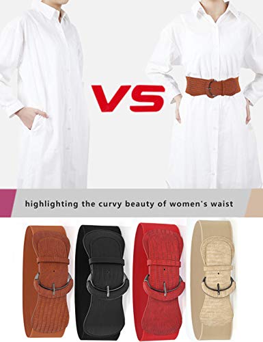 3 pieces of women's wide belts, waist belts, leather elastic belts, ladies dresses, decorative belt hooks3