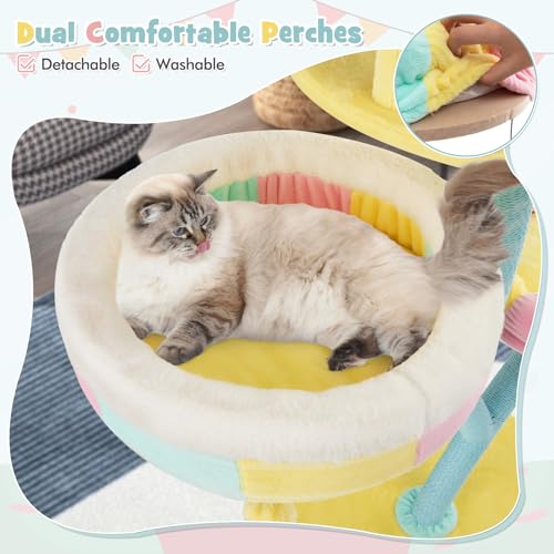 Árbol para gatos PETSITE de 57.5 pulgadas con rascadores miniatura 6