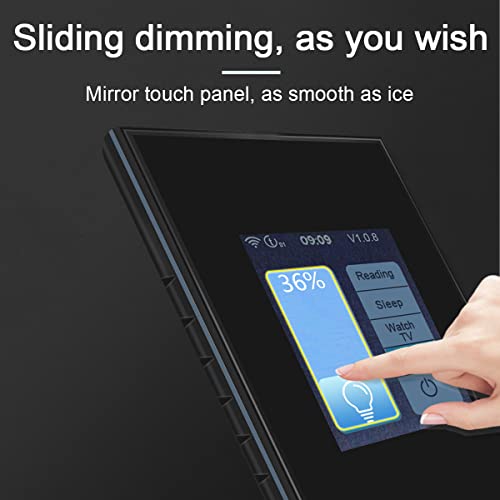 Lanbon L8 Smart Dimmer Switch Work With Apple Homekit By 2.4Ghz Wifi, Touch Lcd Screen Single Pole Dimmable Light Switch Supports Alexa&Google Home, Neutral Wire Required,No Hub (Hkd.us-Black) #TOP7