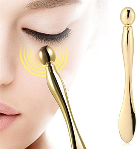 Eye Cream Massage Sticks Wrinkle Remove Fatigue Relief Massage Stick 24K Golden Eye Massage Tool (S, Gold)