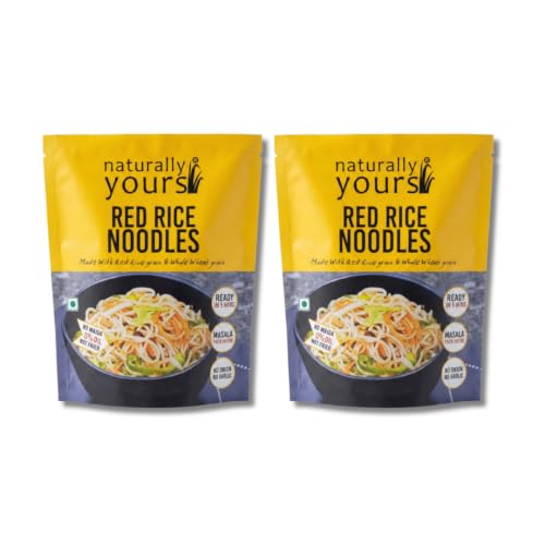 Image of Naturally Yours Red Rice Hakka Noodles | No Maida, Non-Fried, Vegan, Preservative Free | No Onion No Garlic, Jain Friendly | High Iron, Antioxidants & Fiber | Healthy & Easy to Digest | 180g Pack of 2