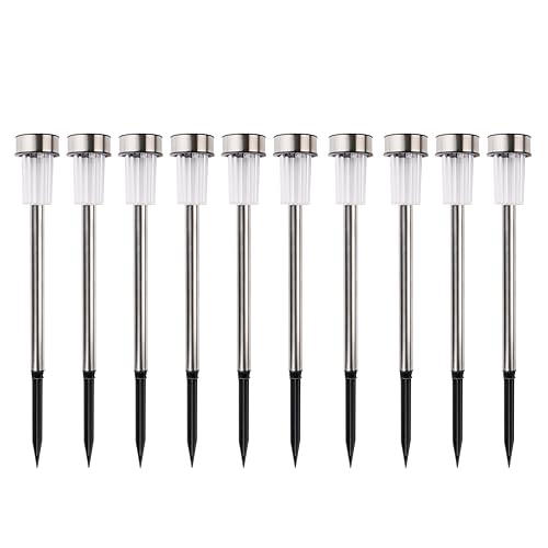 Arti Casa Lampe Solaire Exterieur - Lumiere Solaire 10 Pièces - Lampes de Jardin sur Piquet - Lumière Blanche et Colorée - Résistant à l'Eau IP44 - Ø4,8...