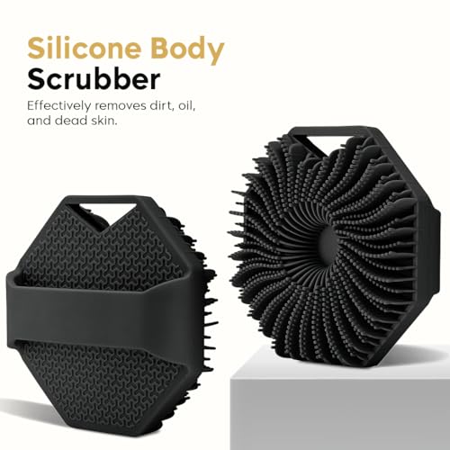 Image of Silicone Body Scrubber - Deep Cleansing & Exfoliating Shower Brush for Soft, Smooth Skin, Improves Skin Texture, Boosts Circulation, Gentle & Hygienic Bath Scrubber for Men & Women