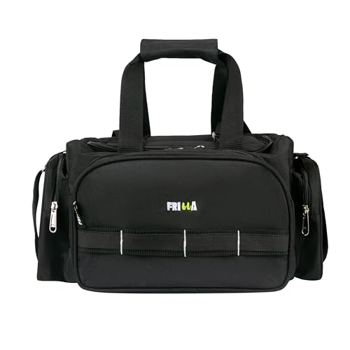 Image of FRILLA Tool Bag, Professional Electrician Storage Bag, 24x48x21 cm, Black, Heavy Duty with Adjustable Strap