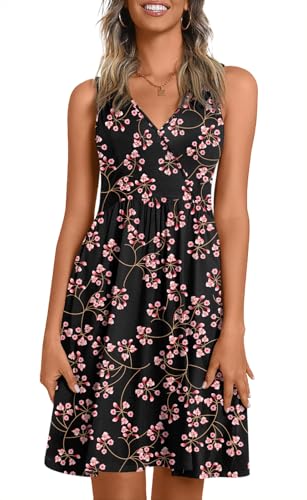 Image of CATHY 2026 Womens Casual Dress Summer Sleeveless Dresses V Neck Wrap Sexy Sundress with Pockets S-2XL