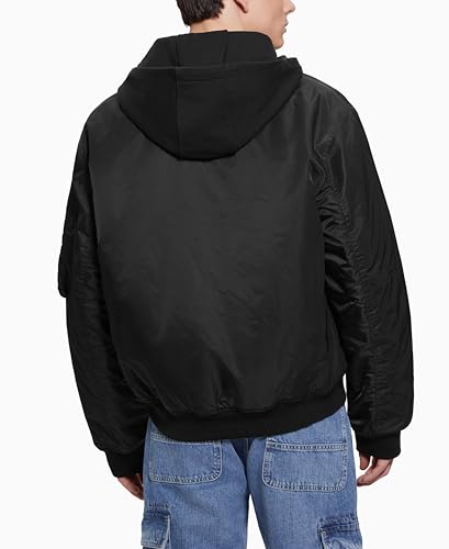 GUESS Men's John Bomber Hooded Jacket2