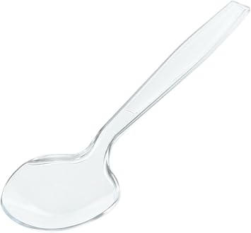 Fineline Settings Extra Heavy Cutlery Clear Soup Spoons, Bulk Pack 1000 Pieces