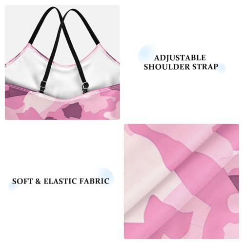 Pink Camouflage Military Pattern Girls One-Piece Swimsuit Beach Bathing Suit3