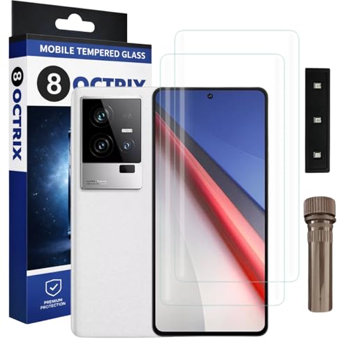Image of Curved UV Tempered Glass Screen Protector for Vivo iQOO 11 Pro | Transparent | Pack of 2 | Full Screen Coverage with UV Installation Kit