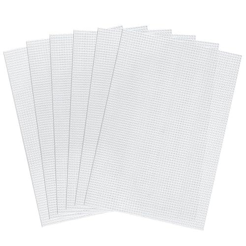 6 folhas de tela de malha de plástico, tela de malha de plástico 6CT de 29 x 19 cm para bordado, fio de tela, ferramentas de artesanato para projetos de crochê DIY (transparente)