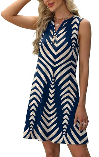 Image of XIEERDUO Summer Dresses for Women 2026 Beach Vacation Clothes V Neck Button Sundresses with Pockets