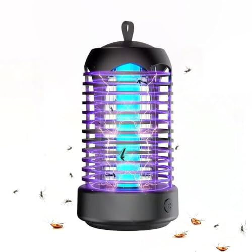 YOUKK Lampada antimosche LED per interni/esterni,Trappola per mosche con ricarica USB da 2000 mAh,Lampada antimosche UV a 360°,Lampada antimosche elettrica atossica per.
