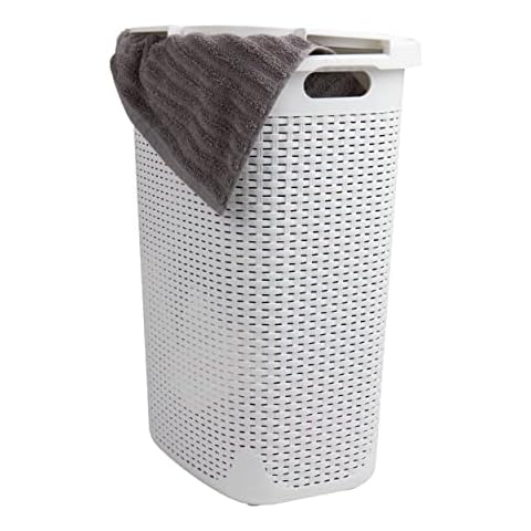 Mind Reader 60 Liter Hamper with Cutout Handles Cover