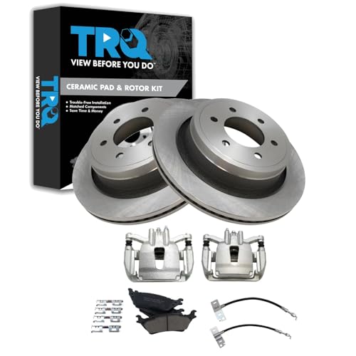 Image of TRQ Brake Pad & Rotor Kit Ceramic Compatible with 2015-2017 Ford F-150