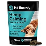 Hemp Calming Fresh Dental Sticks – Dog Dental Treats & Chews for Occasional Anxiousness and Fresh Breath – Hemp for Dogs to Promote Calm, Reduce Plaque + Tartar, and Support Relaxed Behavior – 30 Ct