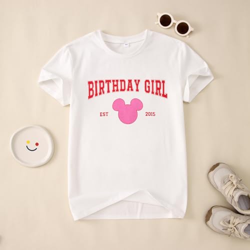 MODNTOGA Big Girl Birthday Shirt 10th Birthday Girl Graphic Love Back Print T-Shirt 10 Year Old Birthday Party Crewneck Tops 6