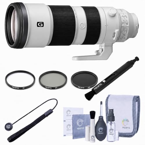 Sony FE 200-600mm f/5.6-6.3 G OSS Full-Frame E-Mount Super-Telephoto Zoom Lens with Digital Essentials Filter Kit, Lens Cleaner, Cleaning Kit & Universal Lens Cap Tether, Sony 1 Year Limited Warranty