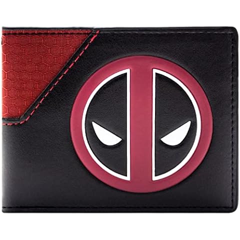 Marvel Deadpool Deadpool Mercenary Suit Black ID and Card Bi-Fold Wallet, One Size Cover
