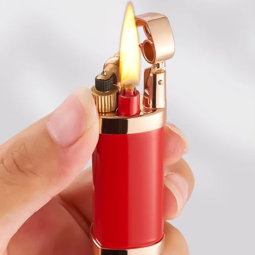 Image of Smoke King Heart Lid Open Flame Lighter (Red)