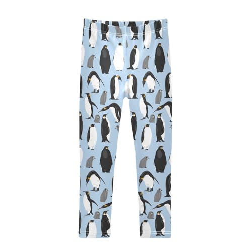CaTaKu Girls Leggings Wild Penguin Cute Leggings for Girls Kids Athletic Workout Yoga Pants Size 4-10T