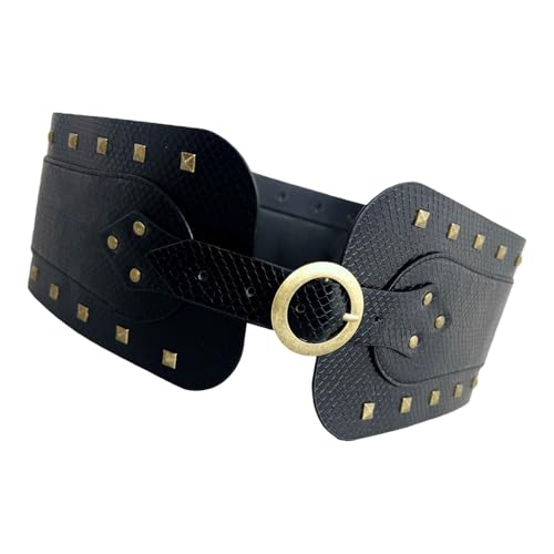 Ceinture punk en polyuréthane clouté avec rivets noirs réglable pour déguisement