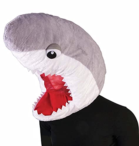 Shark Mascot Mask avec finitions soignées en peluche épaisse bleue