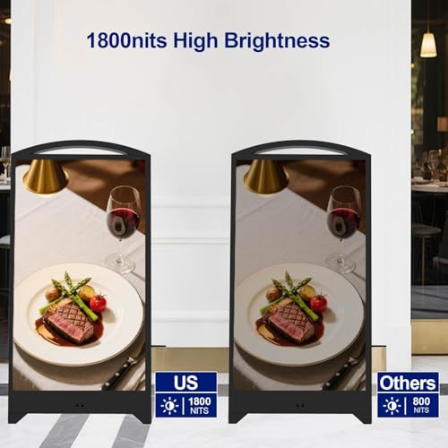 Image of 43inch Indoor Digital Signage, 1800nits High Brightness LCD Screen Advertising Display, CMS /USB /WiFi /Port Player, Smart Split Screen, 24 /7 Timer, Movable Digital Signage Kiosk with Android 11OS