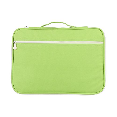 File Bag, 5Colors A4 Document Bag File Folder Portfolio Organizer Computer Notebook Zippered Case(Green)2