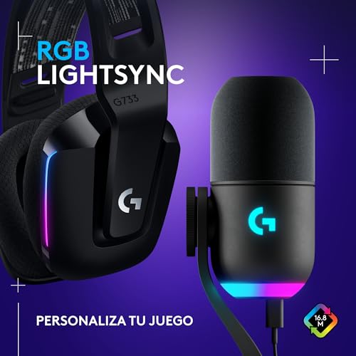 Auriculares G733 Lightspeed y Micrófono Yeti GX Logitech para Gaming y Streaming en PC 4