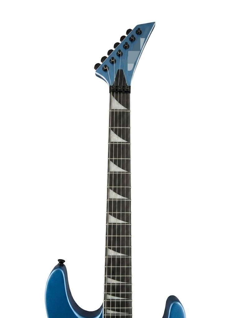 Chitarra elettrica a corpo solido, stile Shredder blu ghiaccio metallizzato con pickup HSS e tremolo bloccabile, 6 corde full size for hard rock (Guitarra Eléctrica)