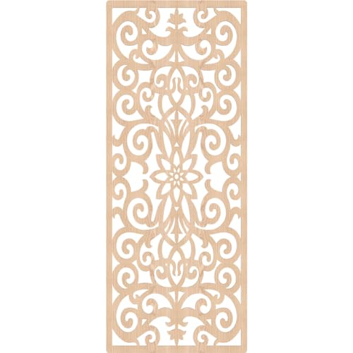 Image of Buel Decorative Pierced Fretwork Wood Wall Panels, 37 3 /8 inchW x 94 3 /8 inchH x 3 /8 inchT, Red Oak