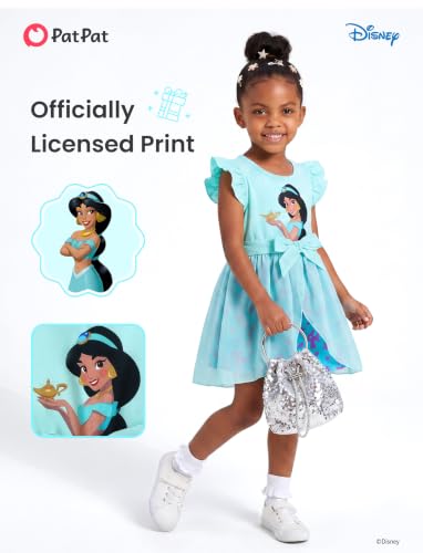 Image of Disney Princess Frozen Elsa Minnie Mouse Stitch Toddler Girl Romper With Skirt Overlay Summer Jumpsuit with Bow 2-6 Years