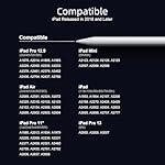 Stylus Pen for iPad 6th-11th Generation-2X Fast Charge Active Pencil Compatible with 2018-2025 Apple iPad Pro 11"/12.9"/M4, iPad Air 3/4/5/M2/M3,iPad mini 5/6 Gen-White - Image 4