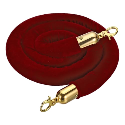 PATIKIL Corda de suporte de veludo vermelho escuro de 1,8 m, corda de barreira de controle de multid