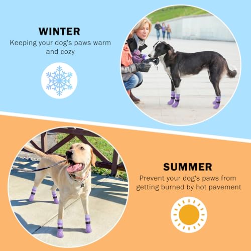 SCENEREAL Meias para cães para evitar lamber patas para pavimento quente, meias antiderrapantes para