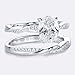 EONFUN 2ct Moissanite Engagement Rings for Women Oval Cut Bridal Ring Set 925 Sterling Silver Wedding Band Twisting Infinity Pave Sets (Size 9)