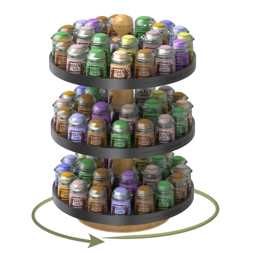 Image of Evemodel Rotatable Paint Organizer Pigment Bottle Spinning Rack Stand Desktop Holder Shelf (3 layers big holes)