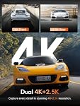 Dash Cam Arrière avant, Miofive 4K + 2K Complet HD Caméra Dash pour les voitures, 32GB SD Carte inclus, Bluetooth Wi-Fi intégré GPS, 3.0” IPS Écran avec contrôle d'application, capteur G, HDR, Vision nocturne, 24H Mode de stationnement