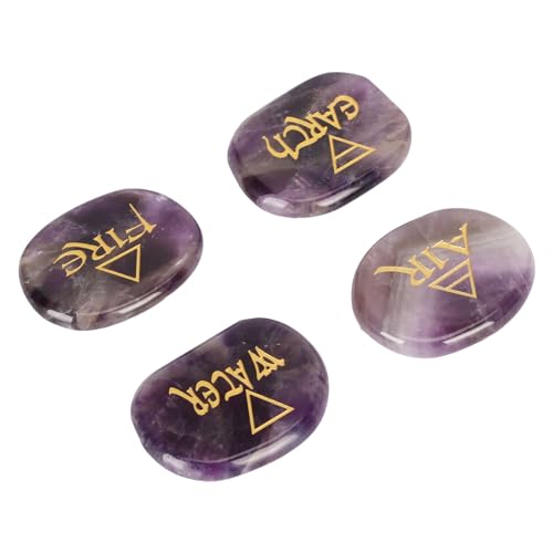 Pierres de Reiki lithothérapie améthyste 4 éléments pour méditation et chakras